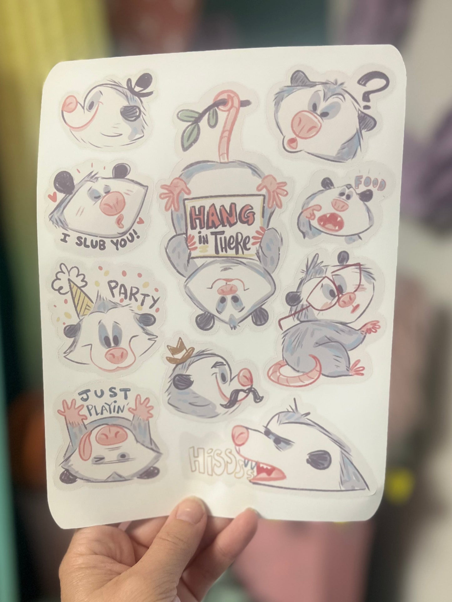 Opossum Sticker Sheet