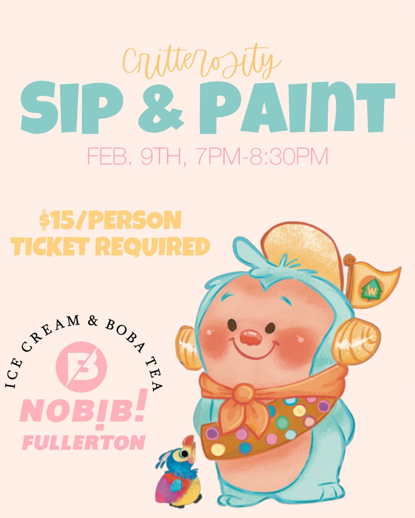 Sip & Paint at Nobibi - Feb. 9, 2026 - Wilderness Squatch