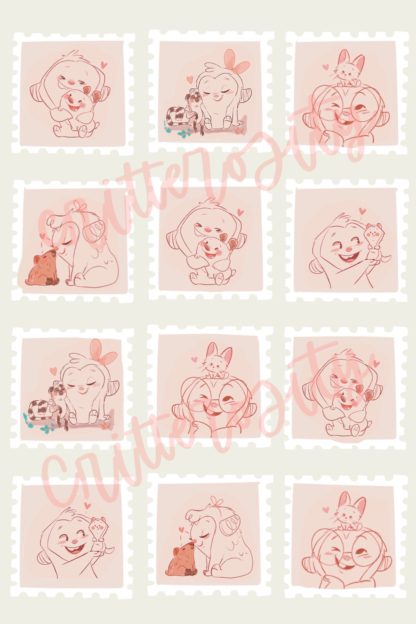 Squatch Animal Lovers - Stamp Planner Sticker Sheet