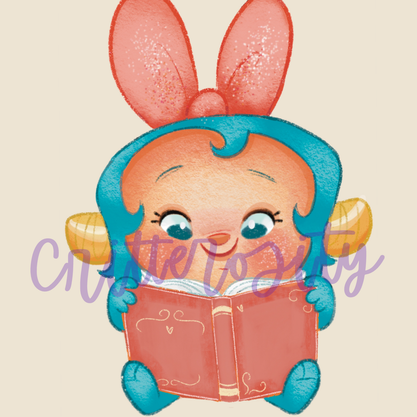 Little Reader w/ Bow - Print