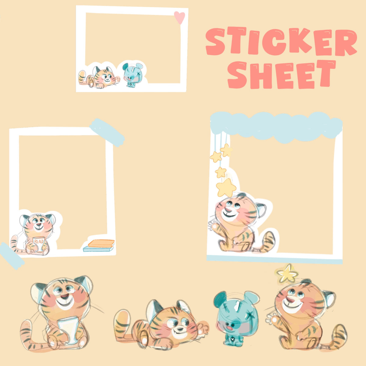 Little Tiger - Sticker Sheet