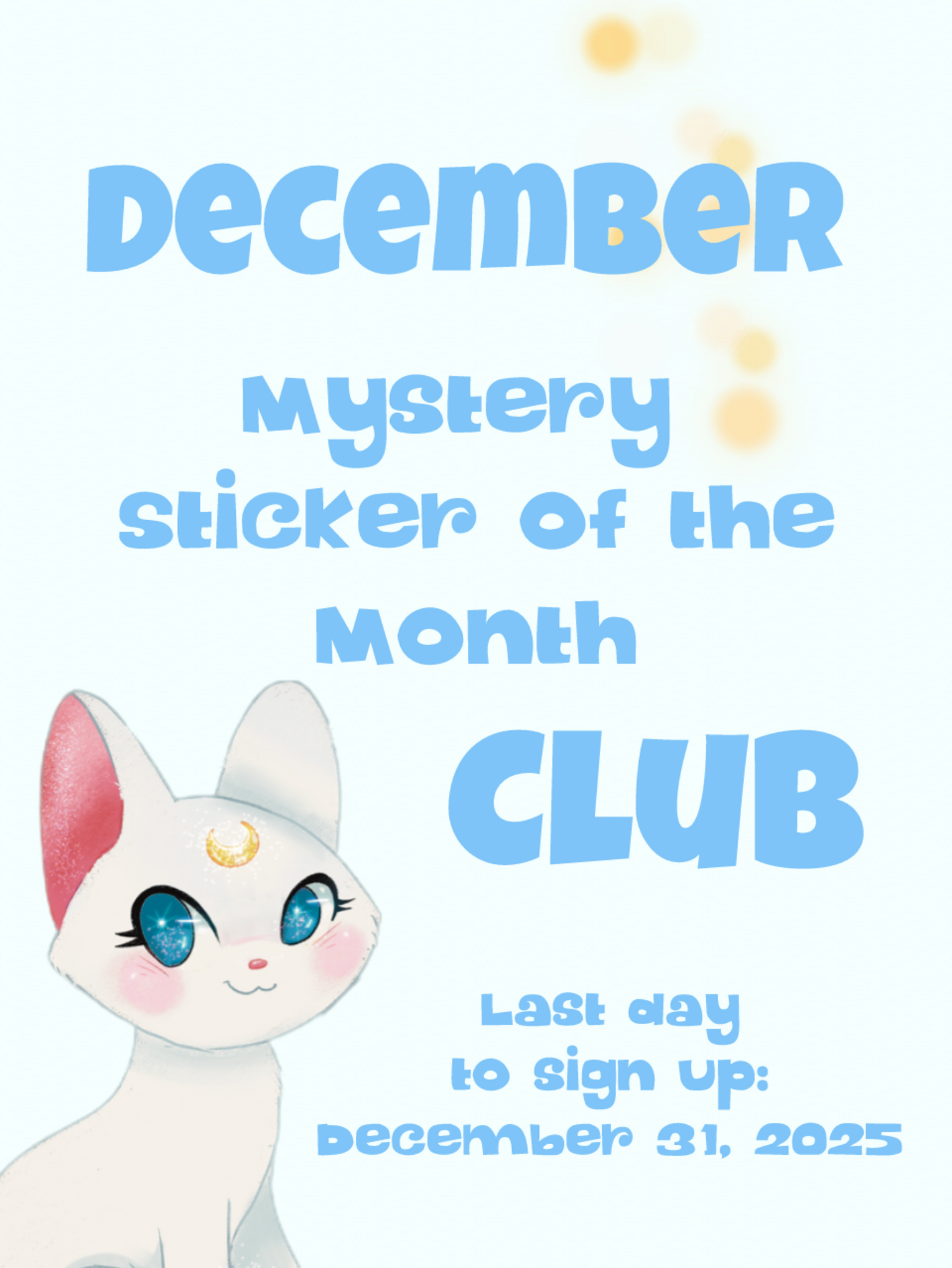 MYSTERY STICKER OF THE MONTH CLUB (DEC) - EMAIL YOUR ADDRESS