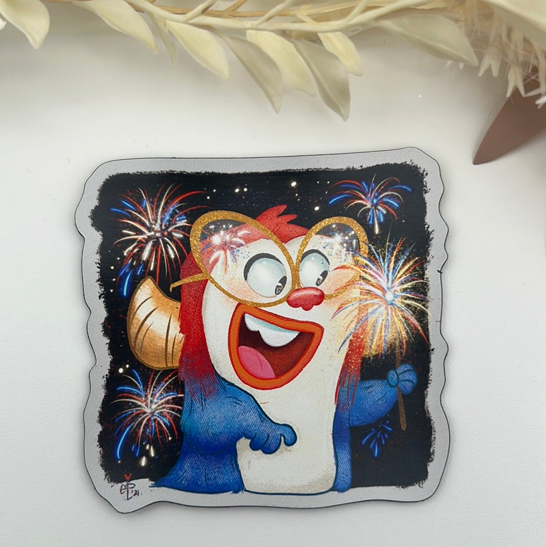 Firework Squatch Magnet
