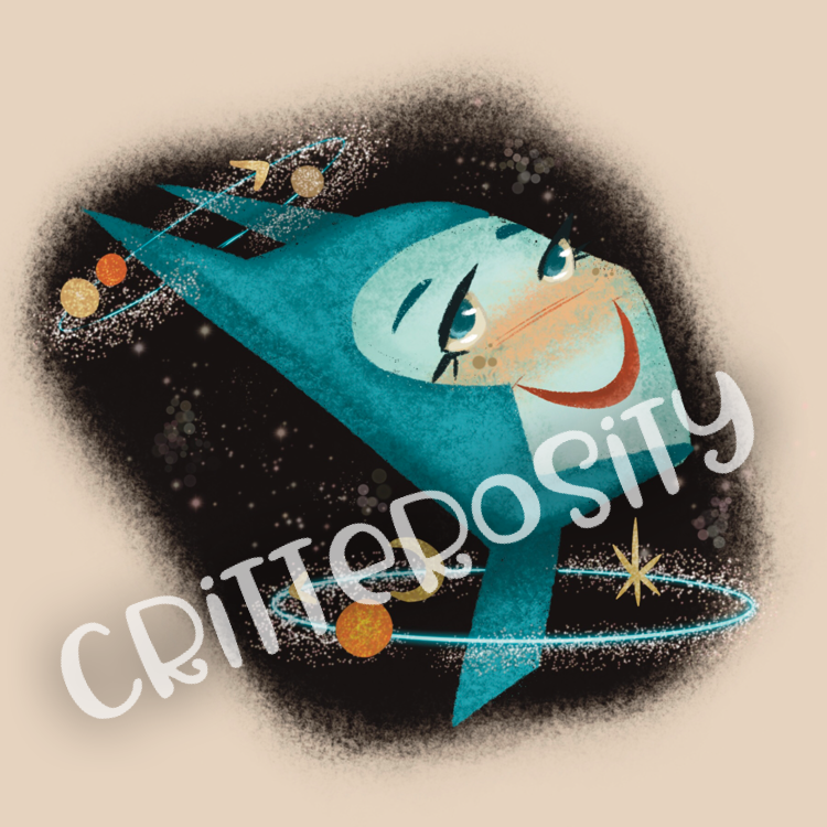 Blue Space Goddess Design