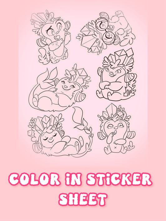 Color Me Crystal Squatch Kiss Cut Sticker Sheet