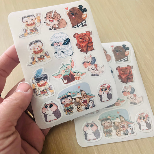 Mini Space Friends - Planner Sticker Sheet