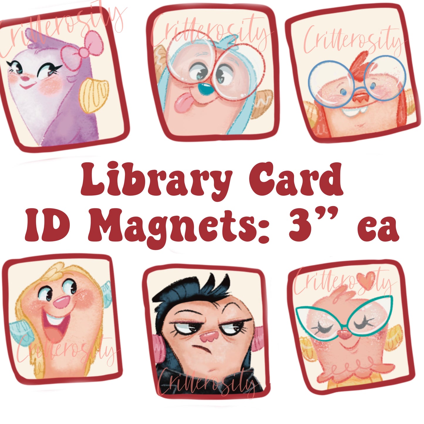 Library ID Set 1 - 3” Magnets
