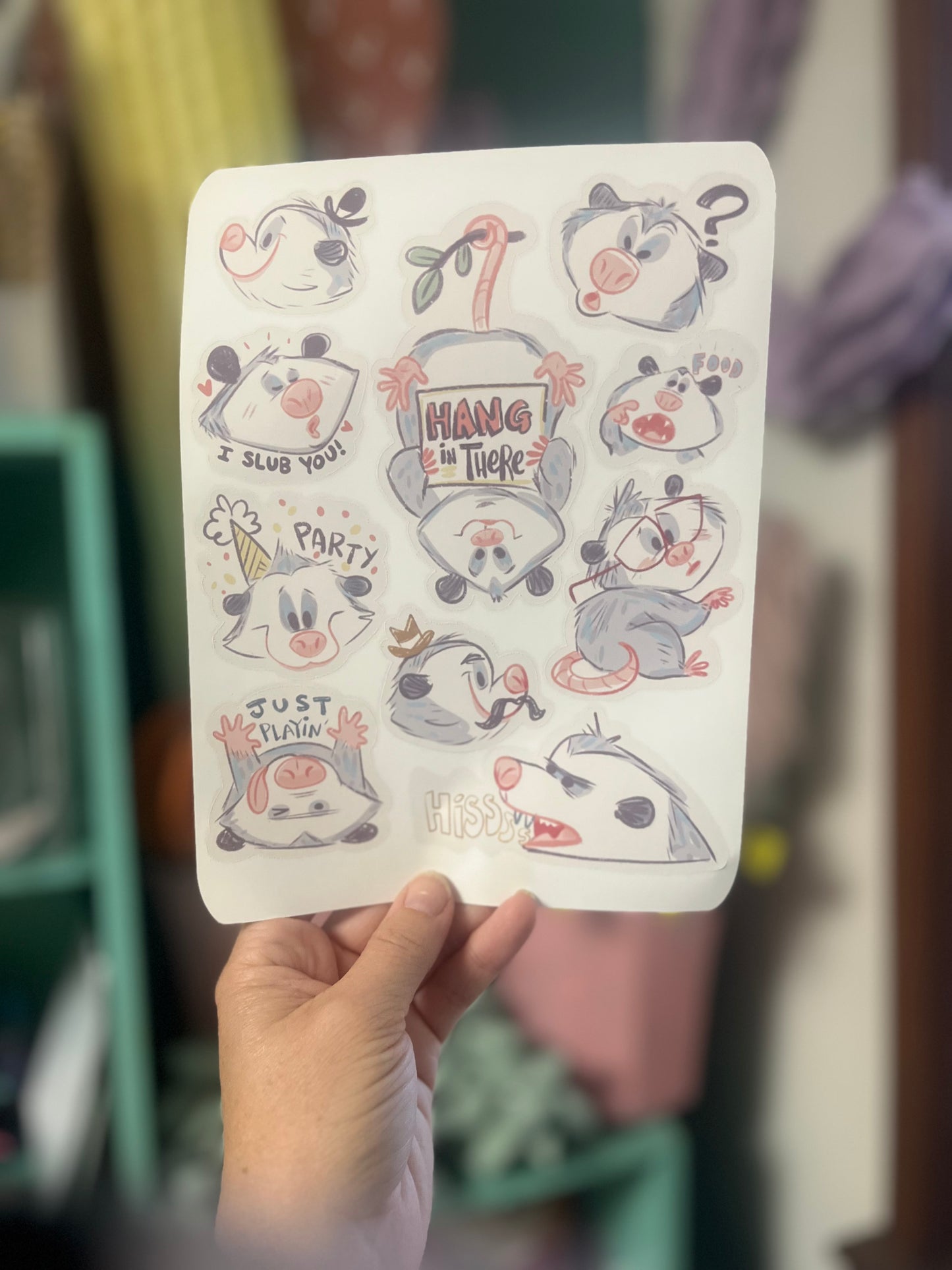 Opossum Designs & Fundraising Sticker Sheet