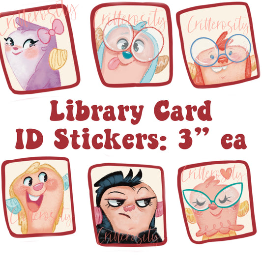 Library ID Set 1 - 3” Stickers