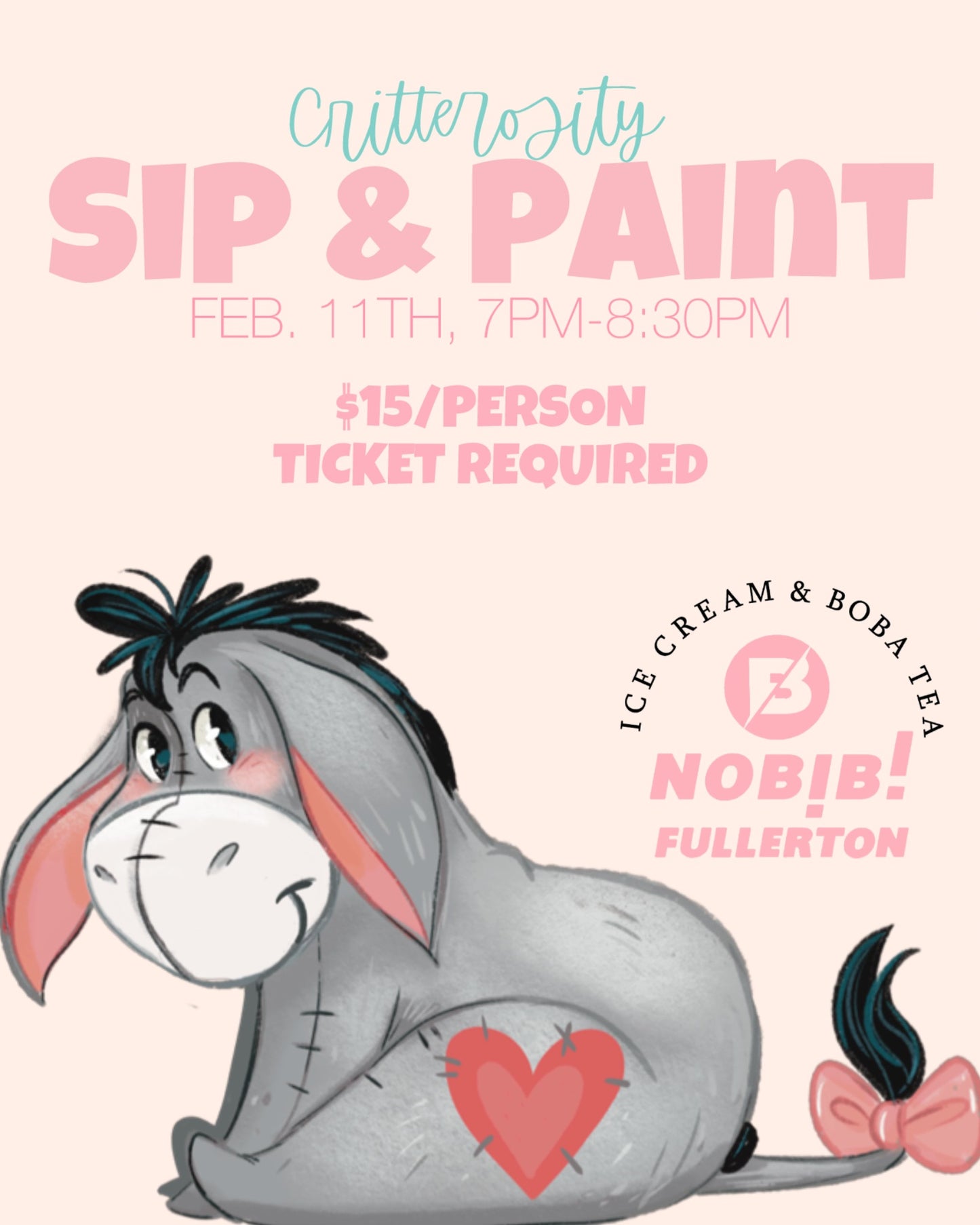Sip & Paint at Nobibi - Feb. 11, 2026 - Eeyore