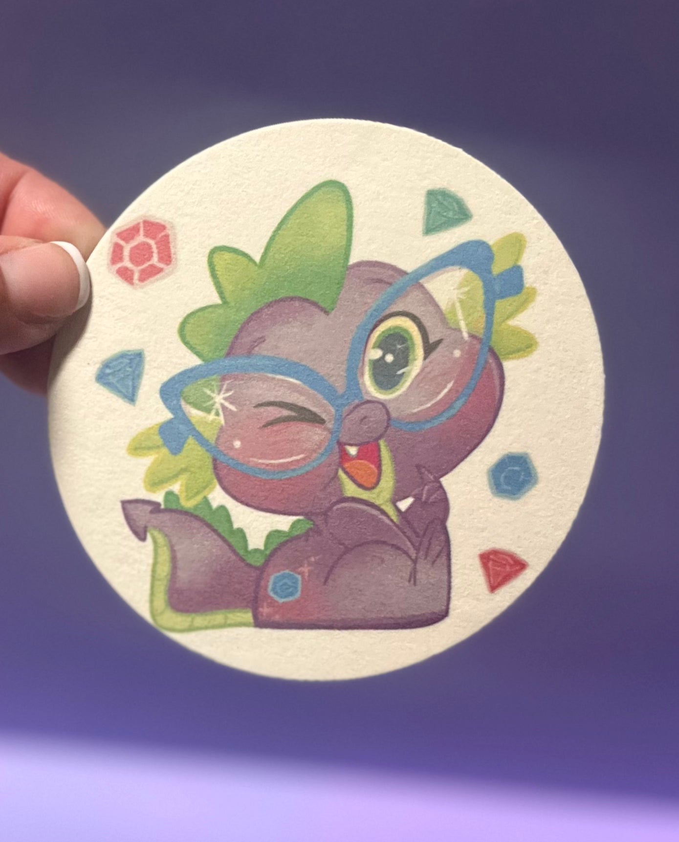 My Little Purple Dragon - Paper Coaster