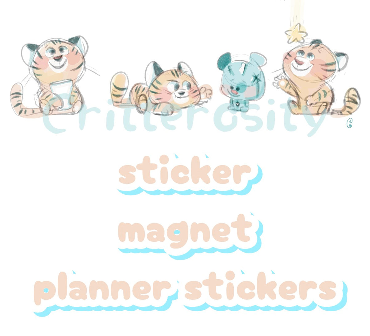 Little Tiger Stickers & Magnets