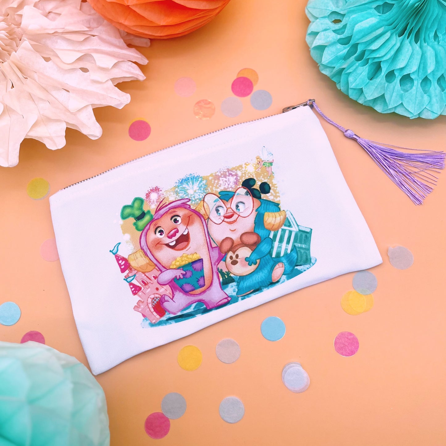 Custom Make Up/Utencil/Card or Coin Bag w/ Digital Character/Art Print