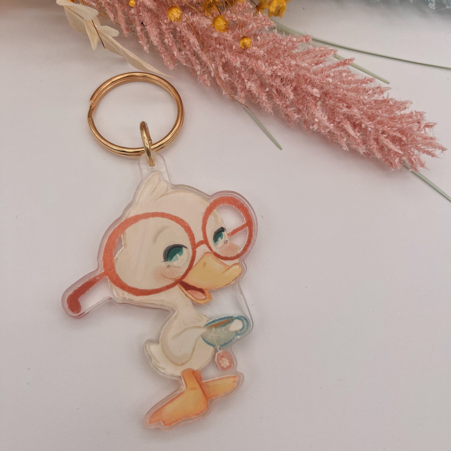 Duckling with Tea Keychain