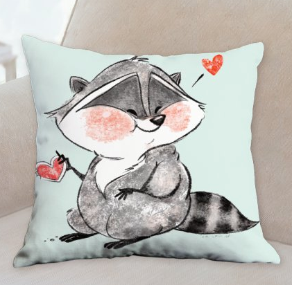 Custom Accent Pillow with Digital Character/Art Print - Decor